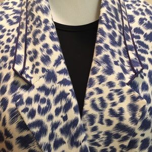 Carnival Jacket Blue and Yellow with Animal Print Design and Gold Trim